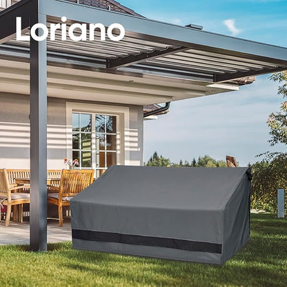 loriano 3-Seater Patio Furniture Covers,100% Waterproof for Loveseat Couch Outdoor Sofa, Heavy Duty 600D Oxford Fabric, Premium PVC Coating for Sun Fade Resistance, 79" W x 37" D x 35" H