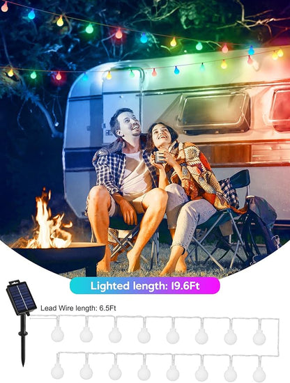 Brightown Solar Lights Outdoor Waterproof, 19.6Ft 60 LED Globe Solar String Lights for Outside, 8 Modes Outdoor Solar Lights for Yard Balcony Patio Tree Canopy Party (Multicolor)