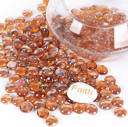 11LB Amber Flat Glass Marbles for Vase Filler, Aquariums, Hydroponics, Home Decor & DIY Crafts