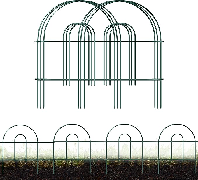 Decorative Garden Folding Border Fence, Metal Wire Edging Flower Fence Panel 18in X50ft Outdoor Patio Landscape