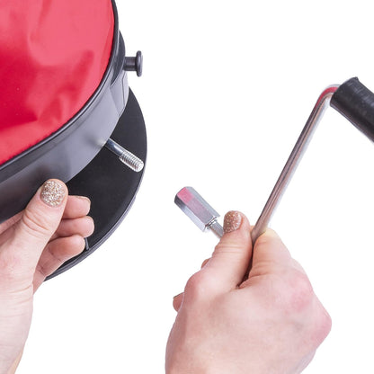 EarthWay 2750 25lb Nylon Bag Seeder/Spread with Comfortable Cross Shoulder Strap, Red with Accurate Placement with Side Spread Control and Spring Close Shutoff