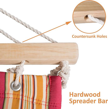 SUNCREAT Freestanding 2 Person Hammock with Stand, Stand Alone Hammocks for Outside, 475 lbs Capacity, Red