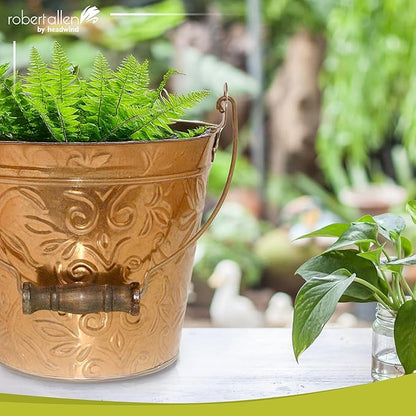 Headwind Vintage Collection - Floral New Penny Planter with Handles – 12 Inch Flower Pots Decorative Plant Indoor – Plant Pots Indoor with Drainage by Robert Allen