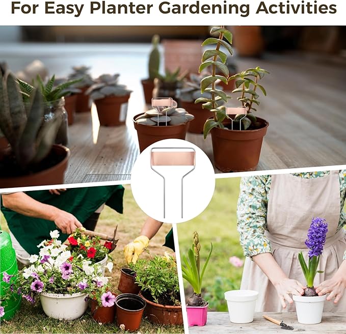 60 Pcs 4 Inch Copper Plant Tags for Outdoor Garden Waterproof, Metal Garden Tags Plant Labels for Garden with 2 Markers for Plant Information