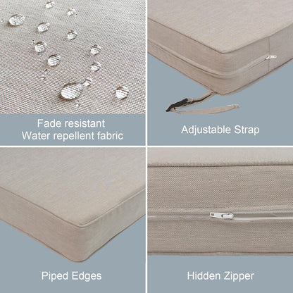 LVTXIII Patio Chair Cushions 19"x19"x3", Water-Repellent Outdoor Seat Cushions for Patio Furniture, Square Chair Pads with Ties for Home Garden Decoration, Set of 2, Light Grey