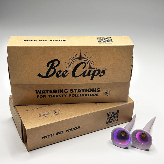 Patented Bee Butterfly Watering Station, Garden Decor, with Pollinator Attracting Ultraviolet Glaze, 100% Porcelain, 100% Handmade, Plastic Free (5, Passion Flower Purple)