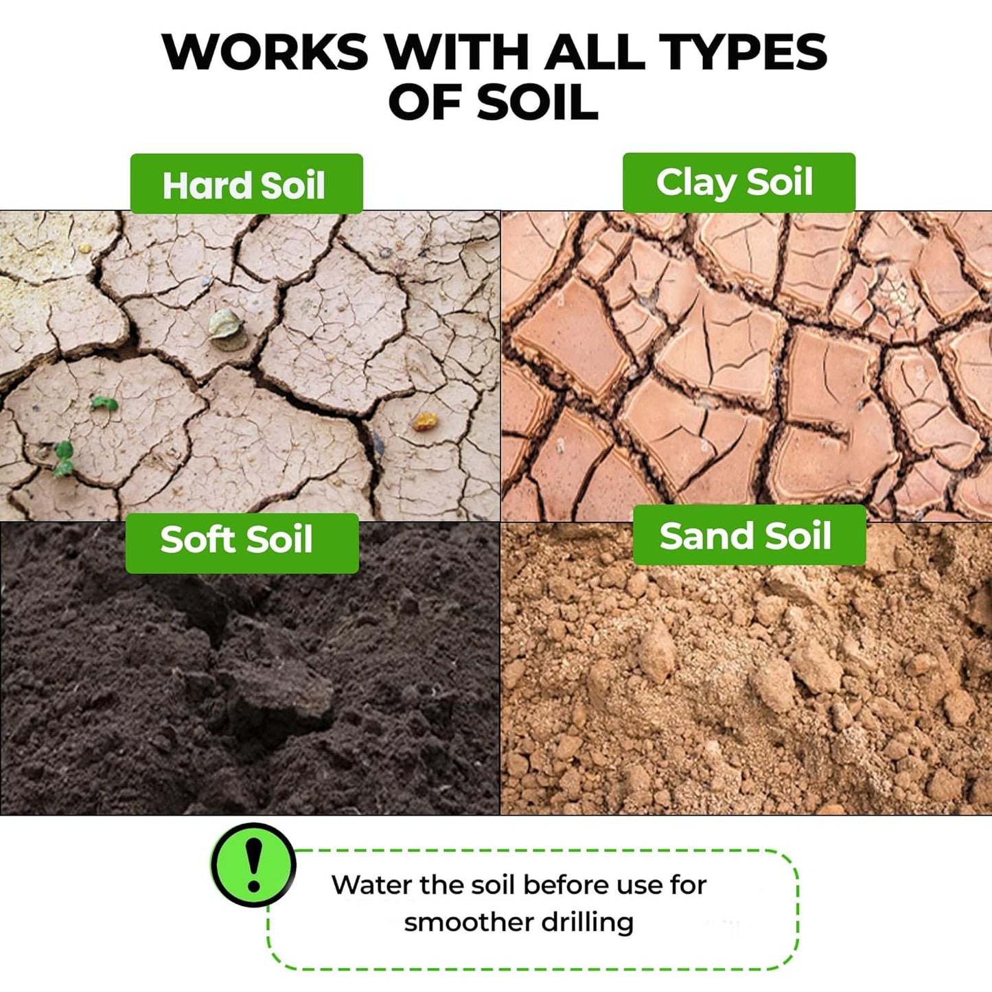 K-Brands Auger Drill Bit for Planting – 3 x 12 Inch - Gardening Tools Spiral Hole and Bulb Planter for Umbrella Holes - Compatible with 3/8 Inch Hex Drive