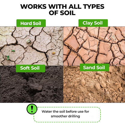 K-Brands Auger Drill Bit for Planting – 3 x 12 Inch - Gardening Tools Spiral Hole and Bulb Planter for Umbrella Holes - Compatible with 3/8 Inch Hex Drive