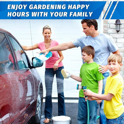 AUTOMAN Garden Hose Nozzle - 10 Adjustable Spray Patterns, Thumb Flow Control Hose Sprayer, Water Hose Spray Nozzle for Plants Watering, Car Washing, Window Cleaning, Pets Bathing, Outdoor Fun, Blue