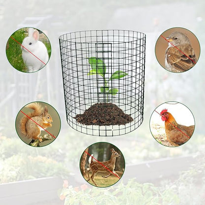 12 Packs 14'' Dia x 14'' H Plant Wire cage 24 Pcs Metal Plant Protection Mesh Plant Cages Bunny Barricades Plant Protection Wire Cage for Flowers Vegetables Protection from Animals