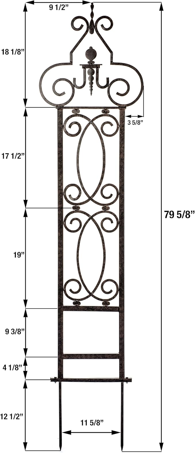 H Potter Garden Trellis for Climbing Plants Wrought Iron Metal for Vine Rose Flower Gar124