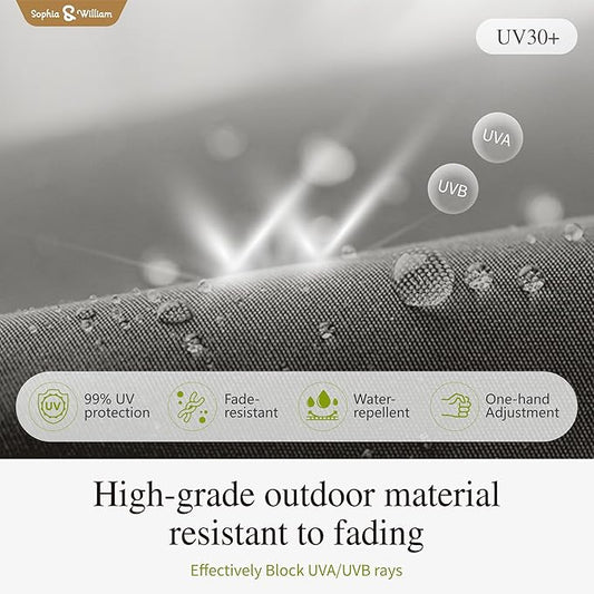 Sophia & William Cantilever Patio Umbrella 10ft, Offset Large Square Outdoor Umbrellas with 360-degree Rotation, Heavy Duty Windproof for Garden Pool Backyard, Grey (no base)