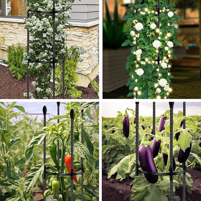 Tomato Cages for Garden Sturdy Metal Plant Stakes SupKing 2 Pack 47 Inch Tall Adjustable Heavy Duty Plant Support Cage Trellis for Outdoor Climbing Rose Vegetables Plants Flowers Comes 20 Twist Ties