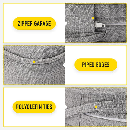 SUNROX Gel Memory Foam Chair Cushions, FadeShield Water-, Stain-Resistant Durable Reversible Seat Cushion Pads with Ties for Indoor/Outdoor Kitchen Dining Office 17"x16" Set of 2, Heather Grey