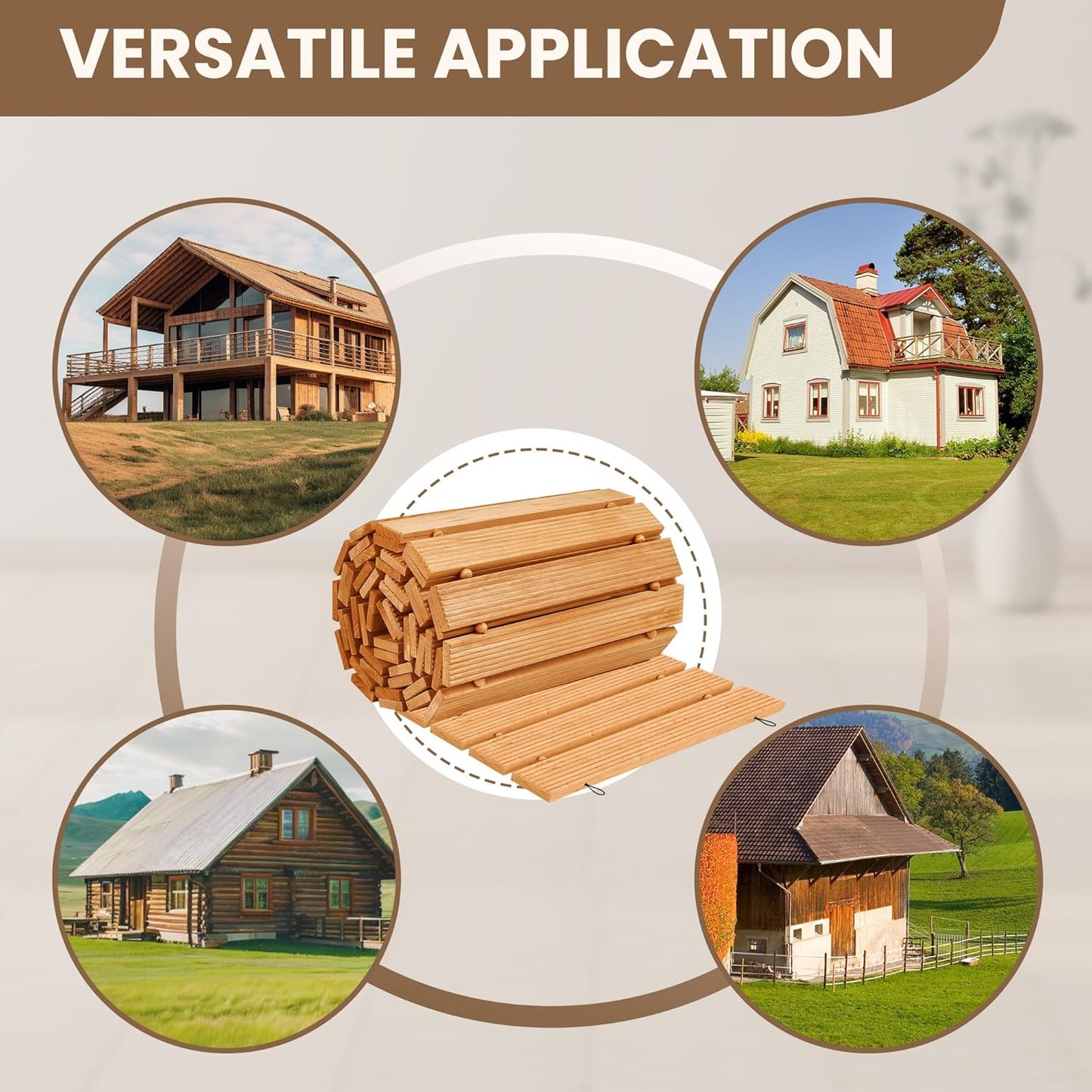 8FT Wooden Garden Pathway, Roll Out Walkway for Patio, Backyard and Outdoor Decor, Weatherproof, Non Slip and Easy to Install, Perfect for Beach, Wedding or Lawn (Natural)