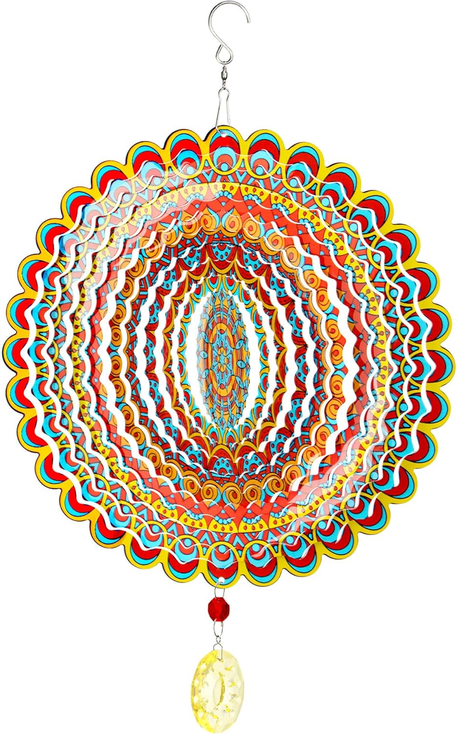 Wind Spinner, Hanging Wind Sculptures,Wind Spinners for Yard and Garden Decor,Yard Decorations Outdoor,Hanging Art Ornaments for Garden Yard Balcony Decor (Mandela Color)