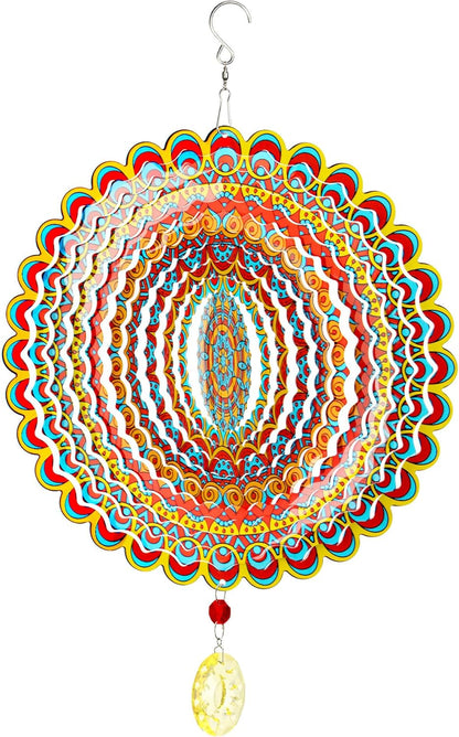 Wind Spinner, Hanging Wind Sculptures,Wind Spinners for Yard and Garden Decor,Yard Decorations Outdoor,Hanging Art Ornaments for Garden Yard Balcony Decor (Mandela Color)