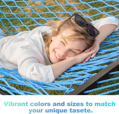 14ft Cotton Rope Hammocks for 2 Person (Aqua, Queen)