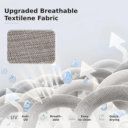 MFSTUDIO Outdoor Dining Set for 4，Round Patio Table and Chairs with Umbrella Hole, 5 Piece Patio Dining Set for Deck, Backyard, Poolside & Garden