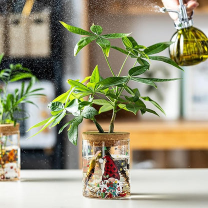 Christmas Vase, Christmas Themed Propagation Stations, Glass Propagation Vases for Plants, Cuttings, Desktop Planter Vase for Home & Office Decor, Set of 18 (9 Large & 9 Small)