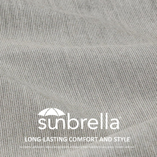 Sunbrella Round Corner Seat Cushions, 17" x 16" x 2", Set of 4, Indoor Outdoor Water Repellent Universal Chair Pads with Ties for Patio Furniture, Garden Dining Chairs, Specrtum Pebble