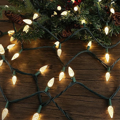 Brizled Gentle Twinkle C5 Christmas Lights, 33ft 100 LED Christmas String Lights, Connectable 120V Warm White Xmas Tree Light Indoor Outdoor Twinkle Xmas Light for Tree Home Holiday Wedding Decor