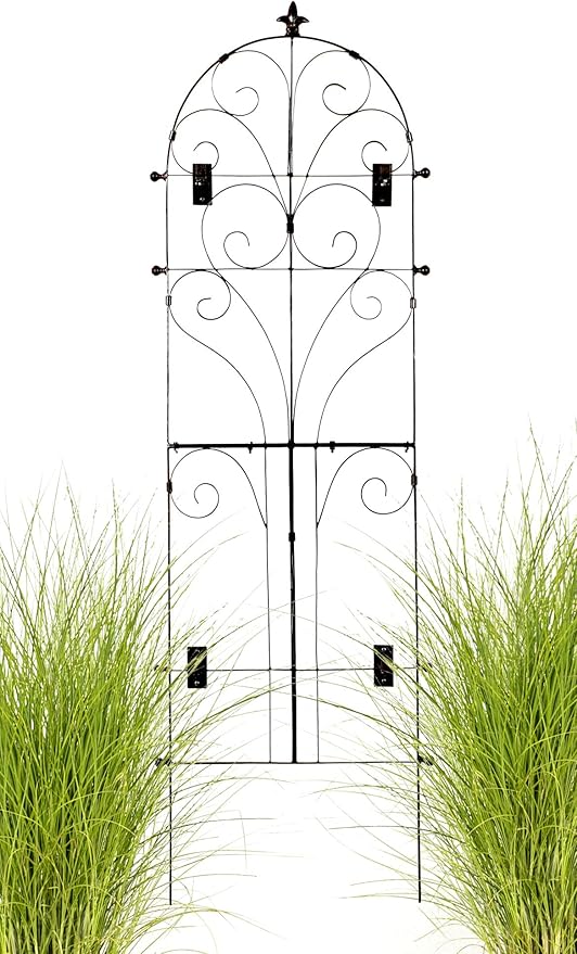 H Potter Outdoor Metal Wall Decor or Trellis for Climbing Plants Suitable as Art Garden Panel Roses Vines Privacy Includes Brackets for Hanging Gar214LW1