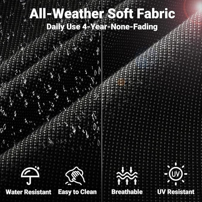 ovios 2 Pieces Patio Furniture Set, Outdoor Wicker Chairs of 2, All Weather High Back Rattan Chairs 2-Seater with Comfy Cushions for Porch Deck, Black