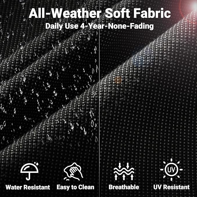 ovios 4 Pieces Patio Furniture Set with 30" Fire Pit Table, Outdoor Wicker Chairs of 4, All Weather High Back Rattan Chairs 4-Seater with Comfy Cushions, Black