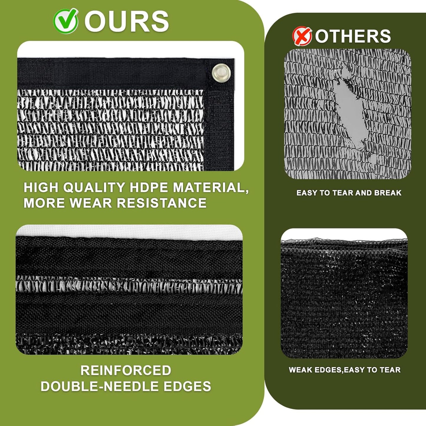 LOVE STORY 10x12FT 55% Black Shade Cloth Sun Shade Net with Grommets Sunblock Net Mesh Tarp for Garden,Plants Cover,Greenhouse and Patio