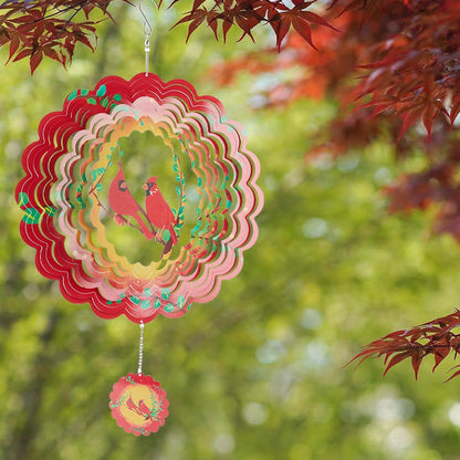 Cardinal Wind Spinners Metal Outdoor Sculpture for Outside Decoration,12 inch 3D Stainless Steel Cardinal Gifts for Women Mom Outdoor Indoor Yard Art Garden Decorations