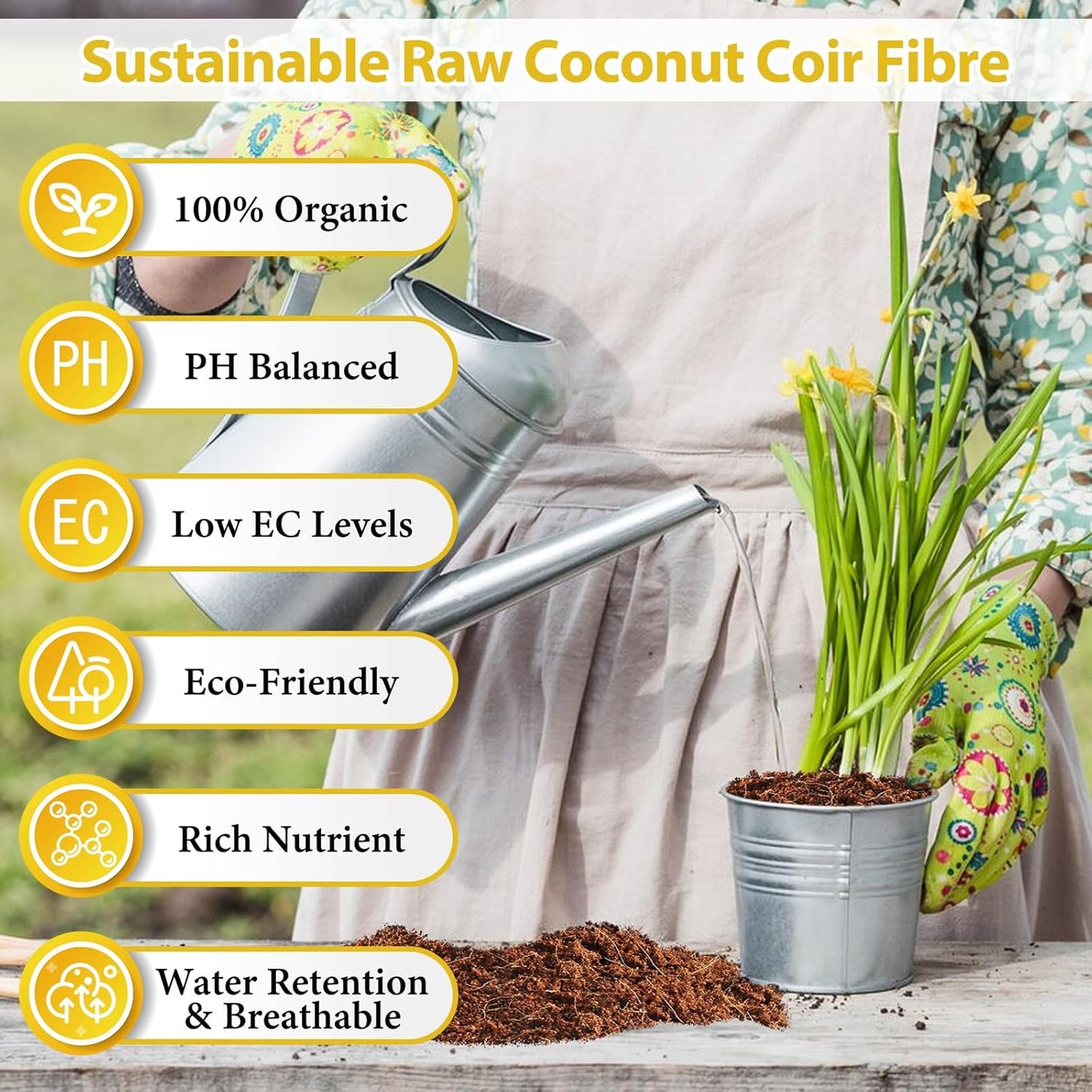 Legigo Pack of 3 Organic Coco Coir Bricks- 100% Natural Compressed Coco Peat Brick Coconut Fiber Substrate with Low EC& pH Balance, Coir Plant Soil Enhance Root Growth for Herbs, Flowers, House Plants