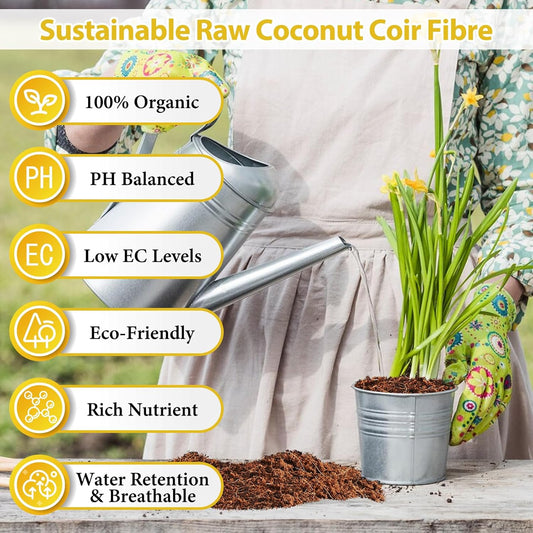 Legigo Pack of 3 Organic Coco Coir Bricks- 100% Natural Compressed Coco Peat Brick Coconut Fiber Substrate with Low EC& pH Balance, Coir Plant Soil Enhance Root Growth for Herbs, Flowers, House Plants