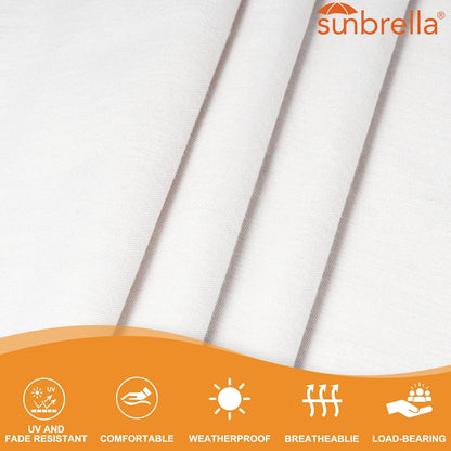 Lazy Daze 12 FT Sunbrella Fabric Hammock not Fading with Spreader Bars and Free Pillow Fits for Two Persons, All Weather and Fade Resistant for Patio Yard, 450 lbs Weight Capacity,Cast Pumice