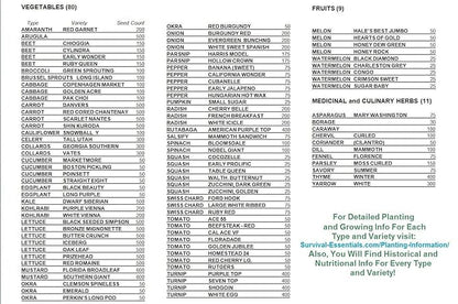 Garden Heirloom Seed Vault, 100 Variety, Over 17,500 Vegetable, Fruit, and Herbs Seeds, Non-GMO, Non-Hybrid, Plus Free Microgreens Kit