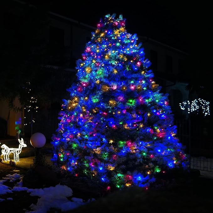 2 Pack Solar Christmas Lights Outdoor, 72FT 200 LED Solar String Lights with 8 Lighting Modes, IP65 Waterproof Solar Lights Outdoor for Xmas Garden Party Tree Decor