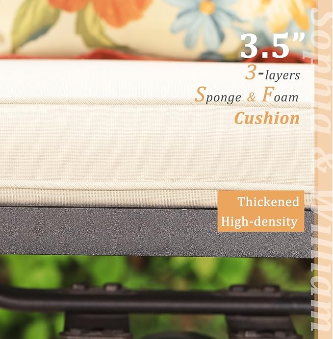 Sophia & William 3 Pieces Cast Aluminum Patio Bar Set, Round Outdoor Bar Table and 2 Swivel Bar Counter Height Chairs Set, Modern Patio Pub Bistro Set with Outdoor Stools