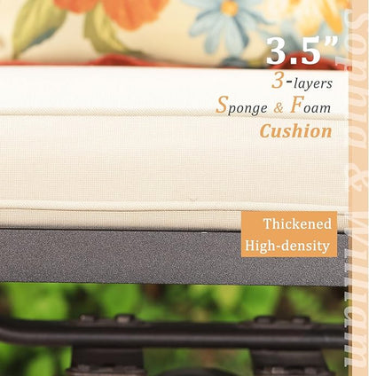 Sophia & William 3 Pieces Cast Aluminum Patio Bar Set, Round Outdoor Bar Table and 2 Swivel Bar Counter Height Chairs Set, Modern Patio Pub Bistro Set with Outdoor Stools