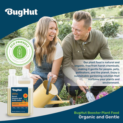 Booster Liquid Plant Food - Formula for Strong Roots, Vibrant Blooms, and Healthy Growth - Ideal for Indoor & Outdoor Gardening - People, Pets & Pollinator Friendly - 16 fl oz, Makes 63 Gallons