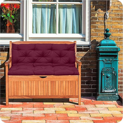 Replacement Cushions for Outdoor Swing, Outdoor Cushions for Patio Furniture with Backrest, Waterproof Thicken 4" Porch Swing Cushions, for Outdoor Patio Garden Furniture(Claret 40 * 47 in)