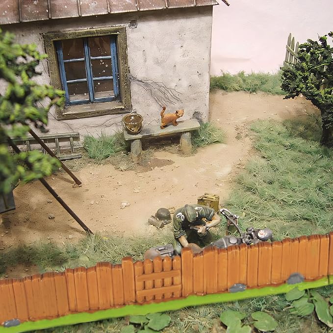 Warmtree Dungeon Walls 8 Pcs Miniature Stone Wall, Fairy Garden Resin Decorative Picket Fence Terrain Building Accessories DIY Wargame Model Diorama