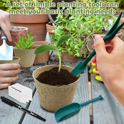 PINVNBY 132 PCS Plant Pots 4 Inch Peat Pots for Seedlings with 100 Pcs Plant Labels Biodegradable Nursery Pots with Drainage Holes for Indoor and Outdoor Planting