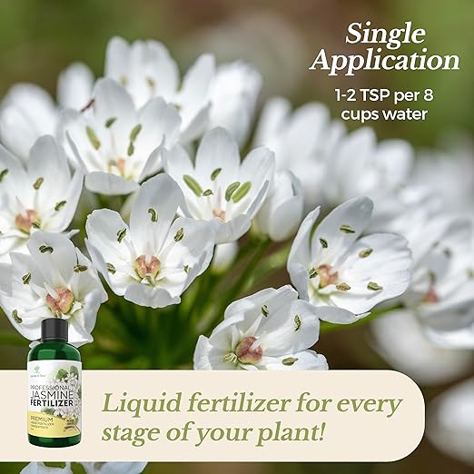 Professional Liquid Jasmine Fertilizer | 3-1-2 Concentrate for Plants and Flowers | Multi-Purpose Blend & Gardening Supplies | 8 oz Bottle (Jasmine)