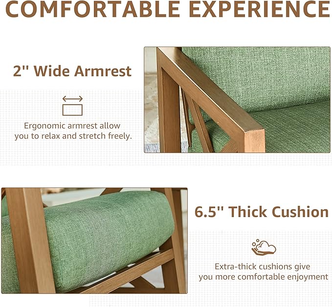 NATURAL EXPRESSIONS Rocking Bistro Set, 3 Piece Outdoor Patio Conversation Furniture Set with 2 Rockers and 1 Metal Coffee Table with Thick Cushions for Backyard,Porch,Poolside,300lbs