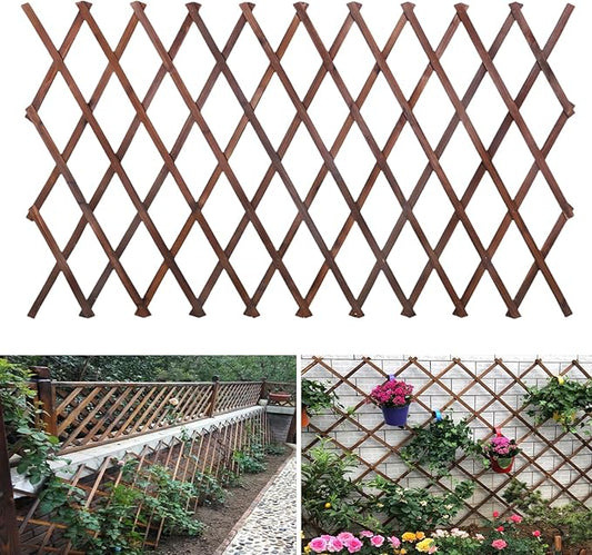 Expandable Garden Trellis, 38" x 89" Large Wooden Lattice Fence Wall Panel Lattice Trellis for Climbing Plants Outdoor Ivy Vine Rose Clematis for Garden Patio Room Decor (1)