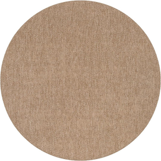 CAMILSON Easy Jute Round Rug 6ft Indoor Outdoor Natural Color Fiber Area Rugs for Living Room Patio and Kitchen Rug Solid Boho Woven Design Easy-Cleaning Washable Outside Carpet Alfombras (6 Round)