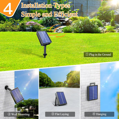 2 Pack Solar String Lights Total 240LED 80FT, IP67 Waterproof Solar Lights for Outside with 8 Modes, Upgraded Solar Panel Fairy Lights for Garden Party Wedding Decorations (Multicolor) …