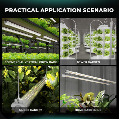 MARS HYDRO VG80, 4ft Led Grow Lights for Indoor Plants, 5000K Full Spectrum, 2x4 Coverage, IP65 Waterproof Linkable Under Canopy Plant Light Strip for Seedling Veg Flower (2x40W, 450W Equivalent)