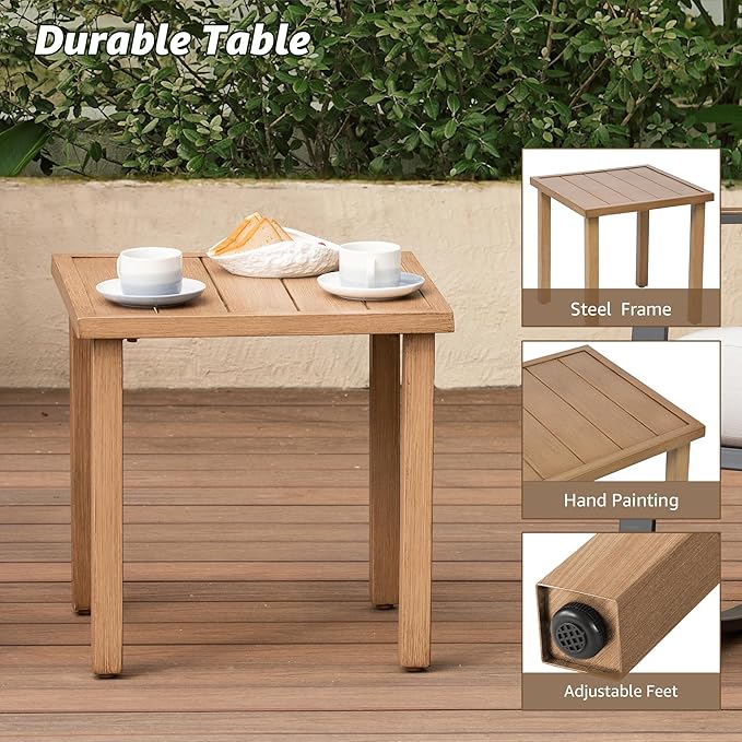 NATURAL EXPRESSIONS Glider Rocking Chair Bistro Set, 3 Pieces Outdoor Patio Furniture Conversation Set with 2 Rocker Chairs, 1 Table and Thick Cushions for Backyard, Porch, Balcony, 350lbs, Grey.