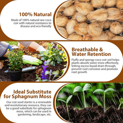 Legigo Pack of 10 Organic Coco Coir Bricks- 100% Natural Compressed Coco Peat Brick Coconut Fiber Substrate with Low EC&pH Balance, Plant Soil Enhance Root Growth for Herbs, Flowers, House Plants